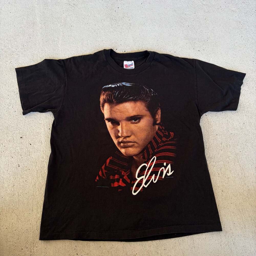 Vintage 1990 Elvis Presley Portrait Graphic T-Shirt L